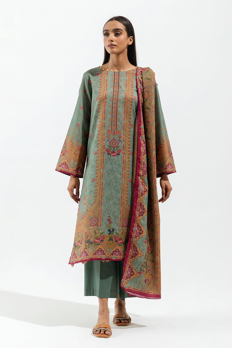 3 Piece - Printed Lawn Suit - Sapphire Dream (Unstitched)