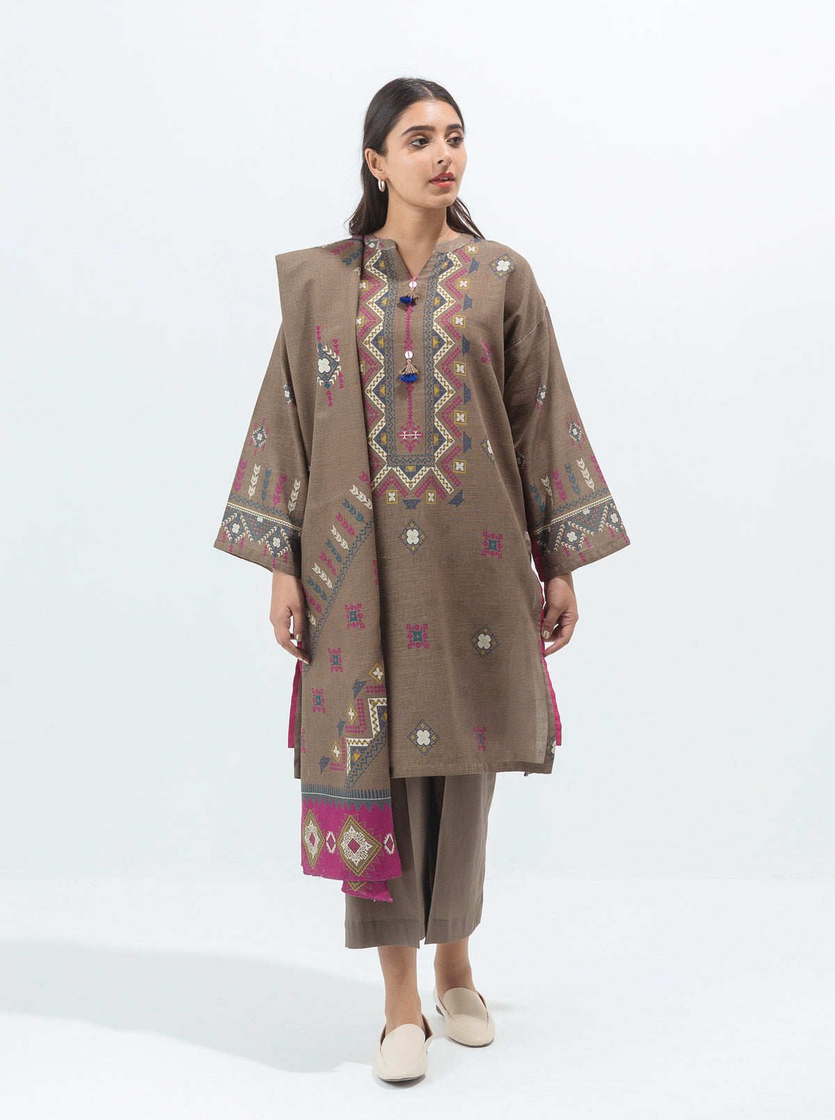 Urban Taupe-Printed-3P (Unstitched)