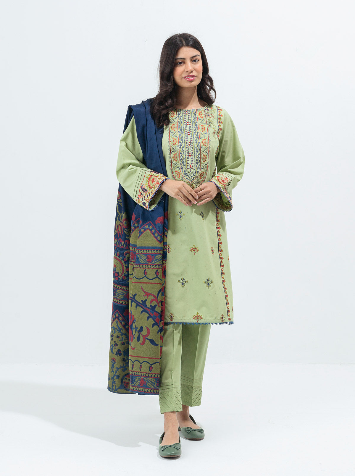 Lime Luxurious-Embroidered-2P
