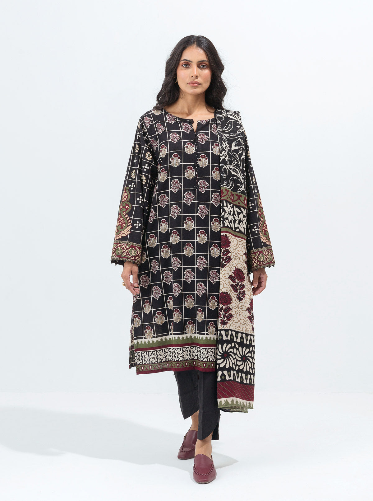 Blooming Vista-Printed With Shawl-3P