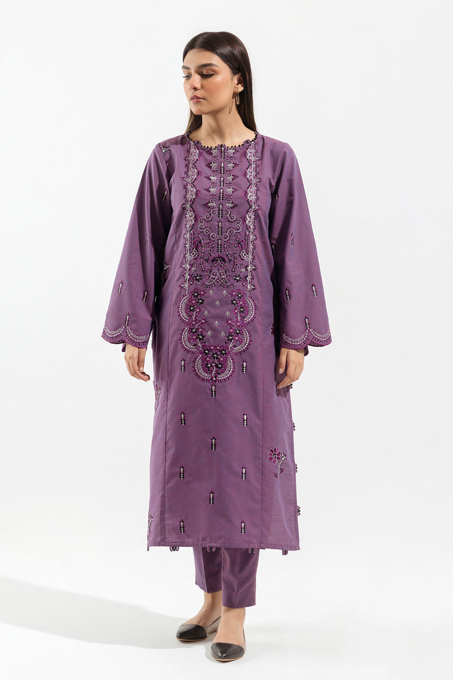 2 PIECE - EMBROIDERED  TWO TONE SUIT - ETERNAL JEWEL
