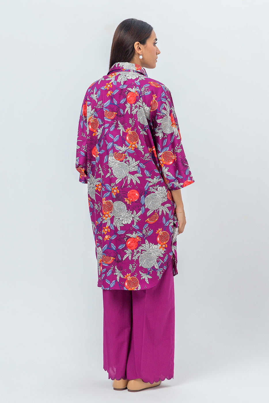 2 Piece - Printed Cotton Satin Suit - Fruity Punch (Unstitched)