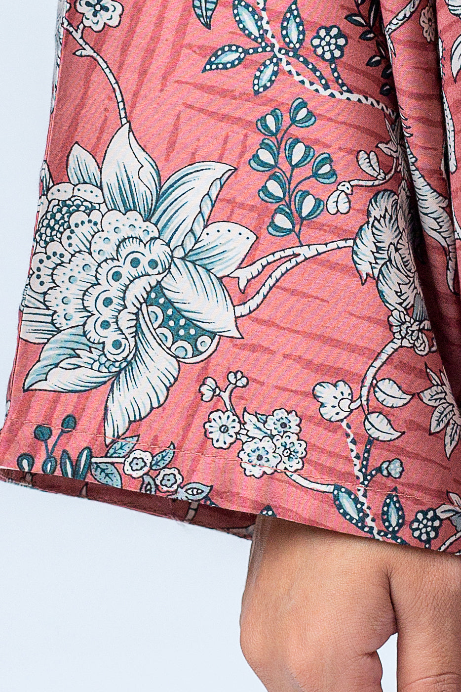 2 Piece - Printed Cotton Satin Suit - Rosette Garden (Unstitched)