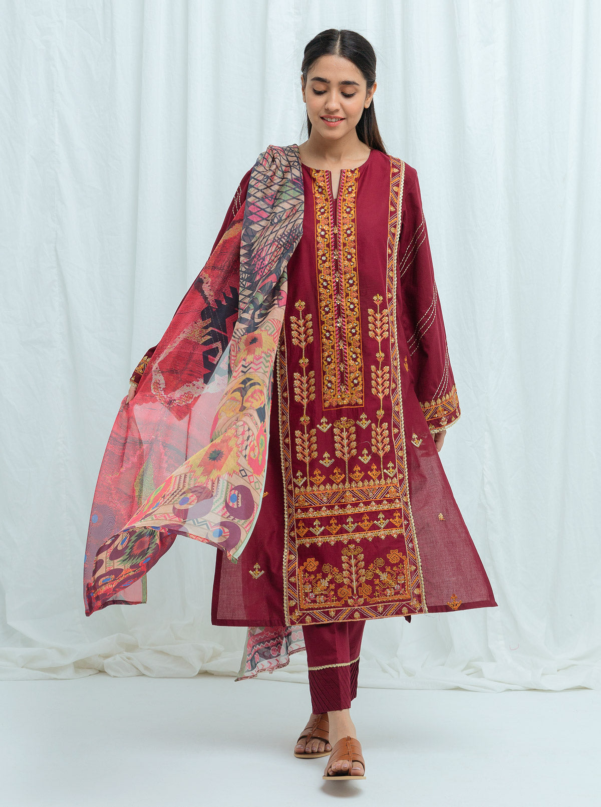 Crimson Blush-Embroidered-2P