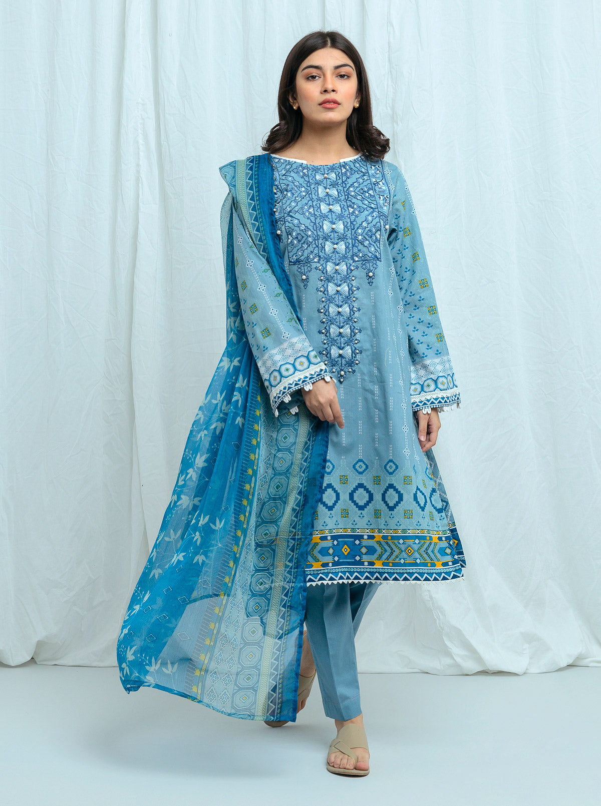 Slate Blue-Embroidered-2P