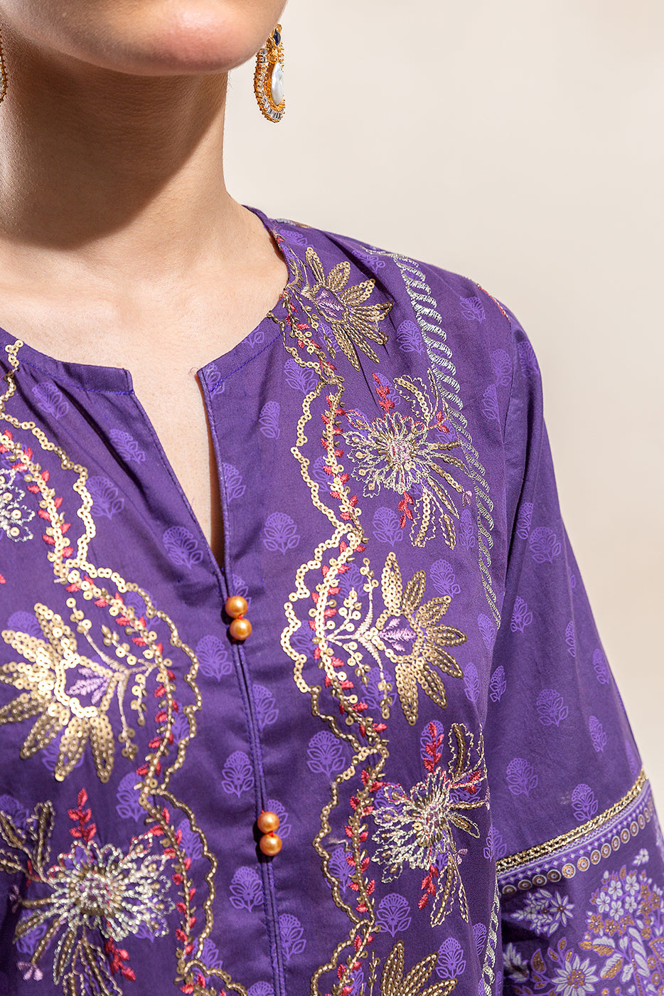 3 Piece Embroidered Lawn Suit-Enigmatic Charm (Unstitched)