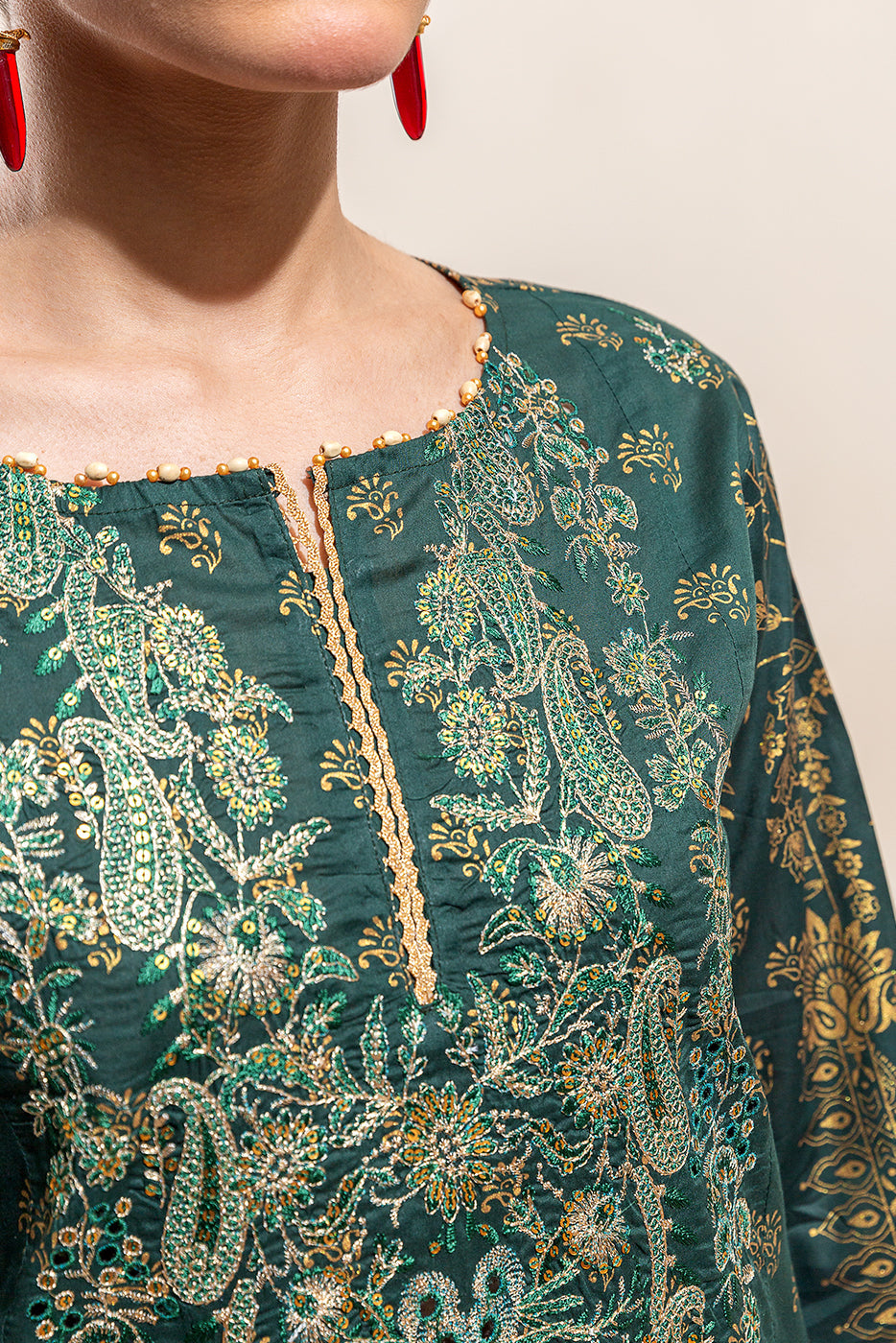 Embellised pants( as shown)