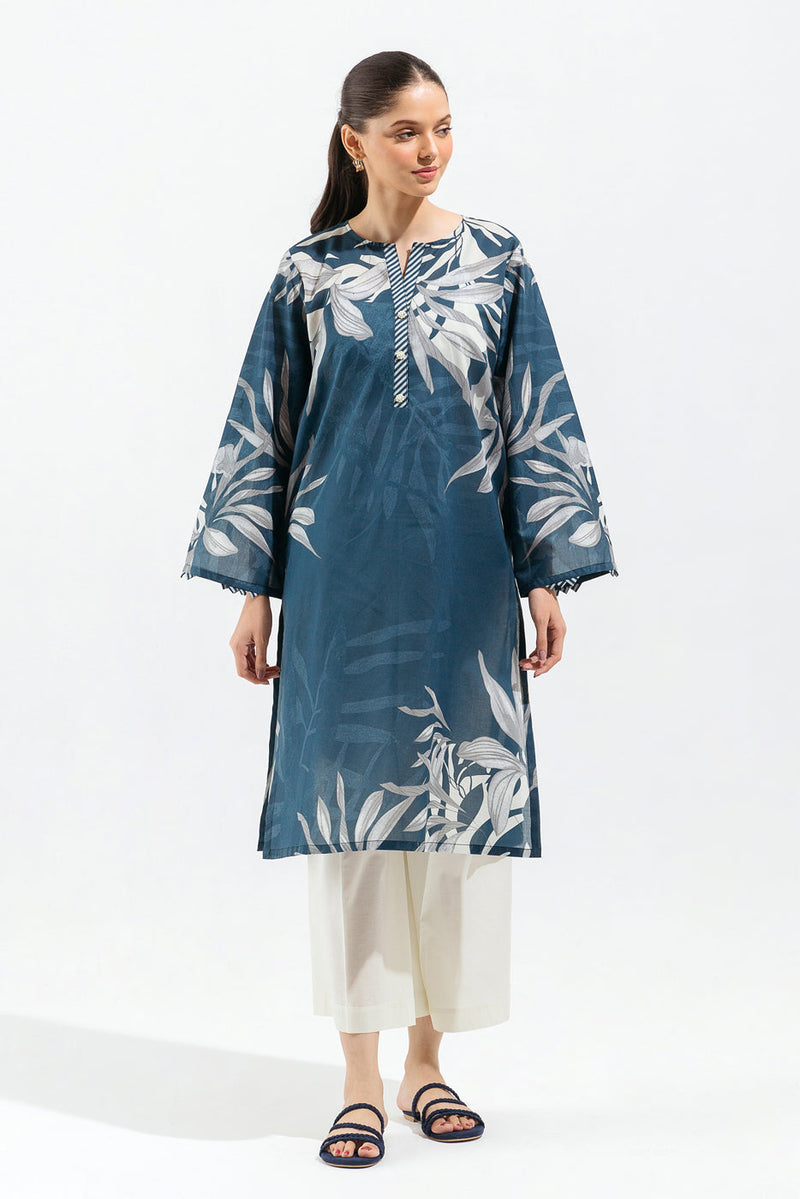 1 Piece Printed Lawn Shirt - Aegean Palms (Unstitched)