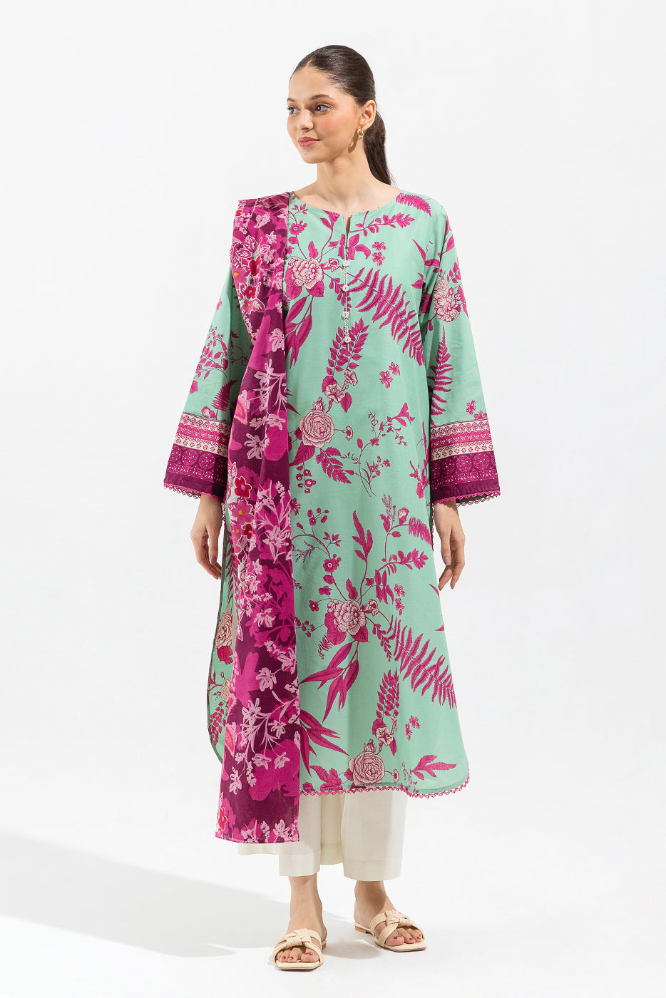 2 Piece - Printed Lawn Suit - Tiffany Garden