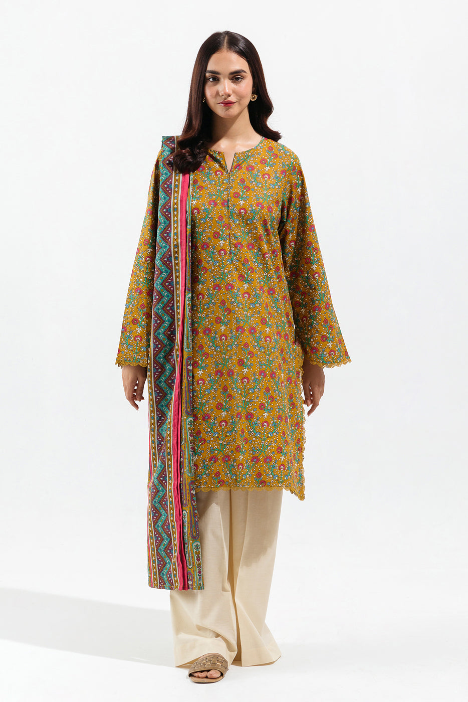 2 Piece - Printed Lawn Suit - Dandelion Fields