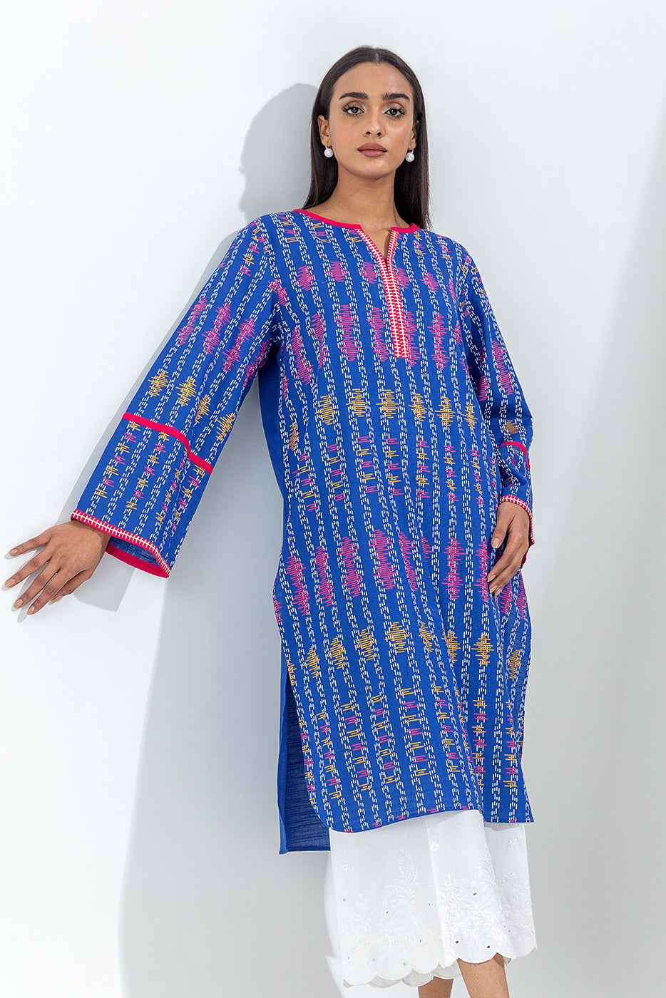 Embroidered Slub Khaddar Shirt (Pret)