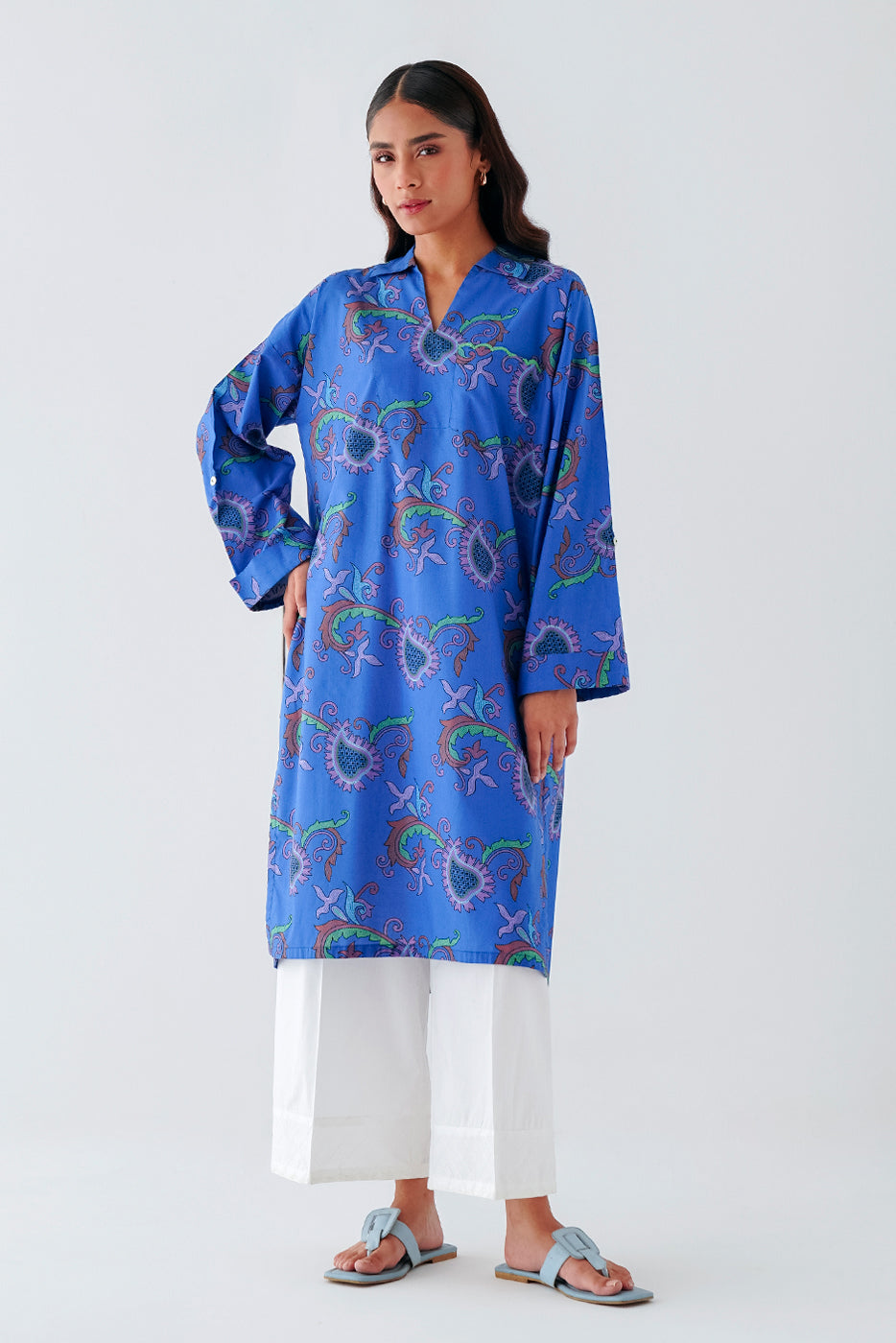 Printed Cambric Shirt (Pret)