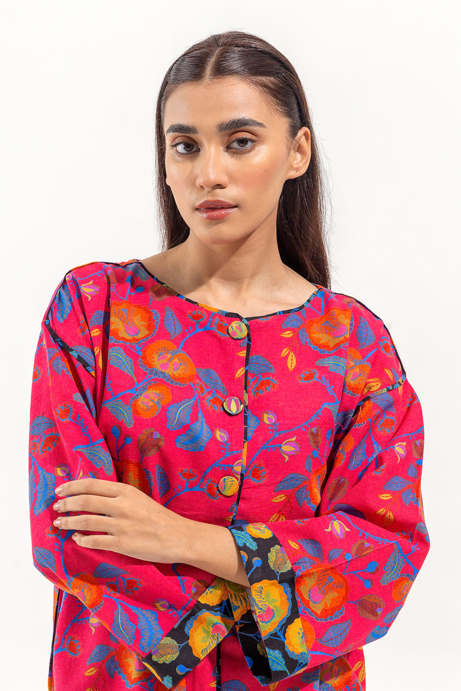 2 Piece Printed Slub Khaddar Suit (Pret)