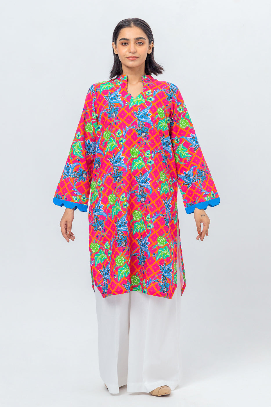 Printed Slub Khaddar Shirt (Pret)
