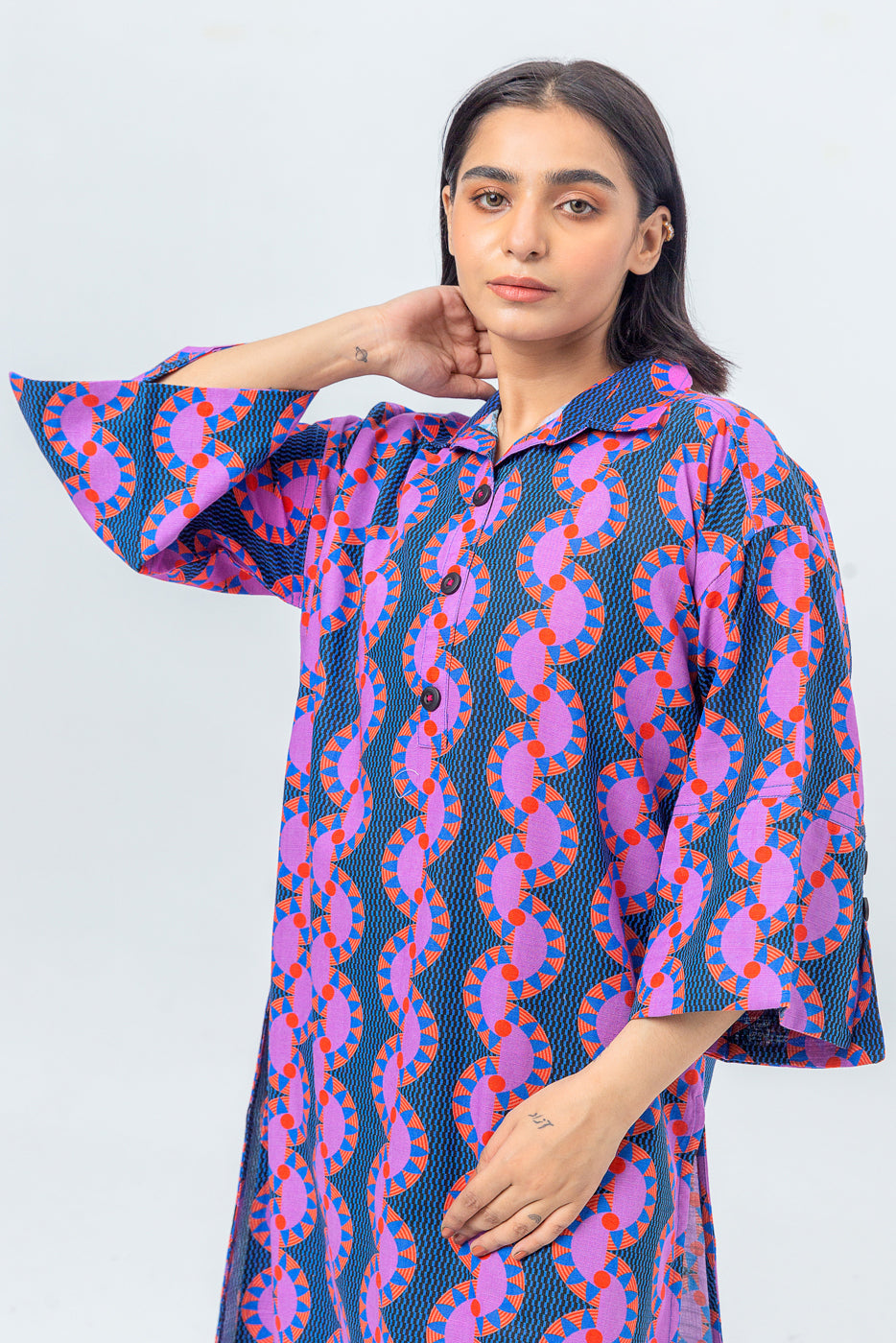 Printed Khaddar Shirt (Pret)