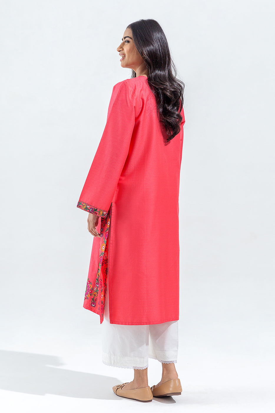 Embroidered Silk Trousers(As Shown)
