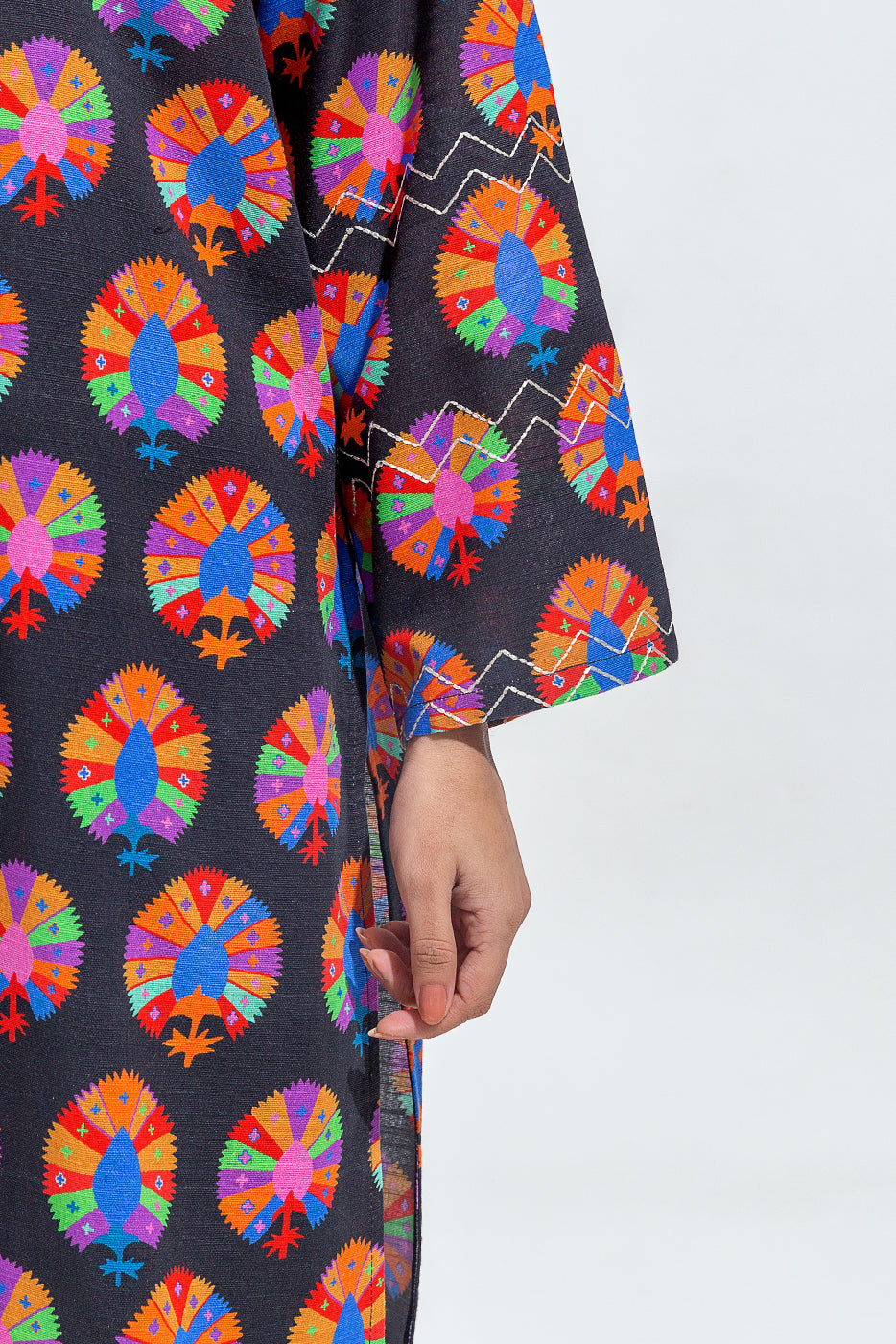 Printed Slub Khaddar Shirt (Pret)