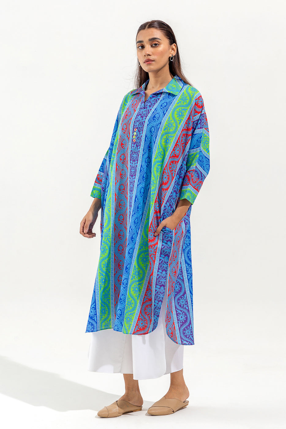 Printed Khaddar Shirt (Pret)