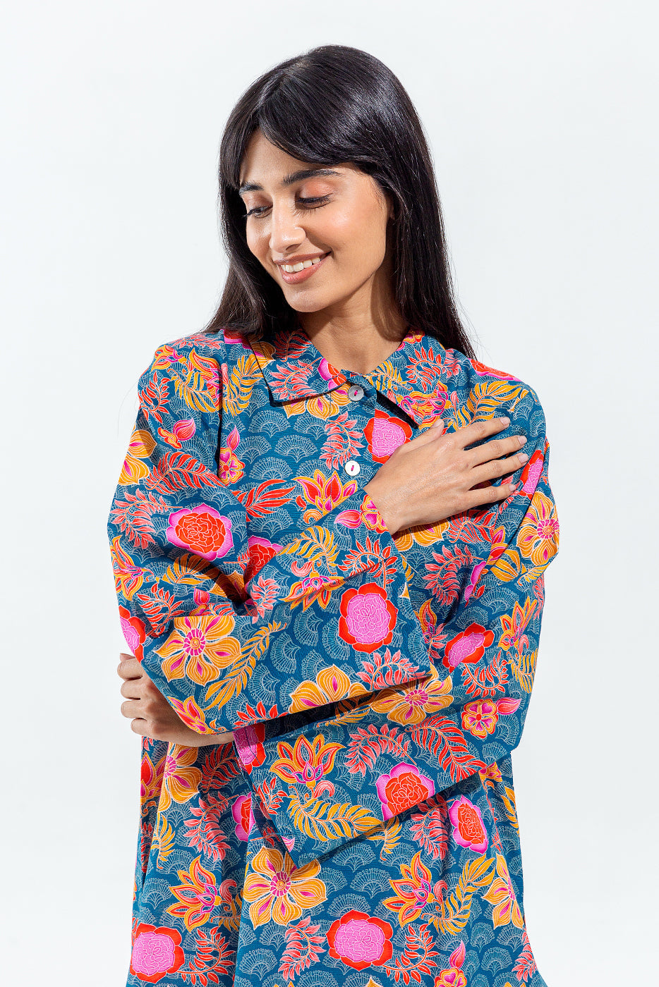 Printed Slub Khaddar Shirt (Pret)