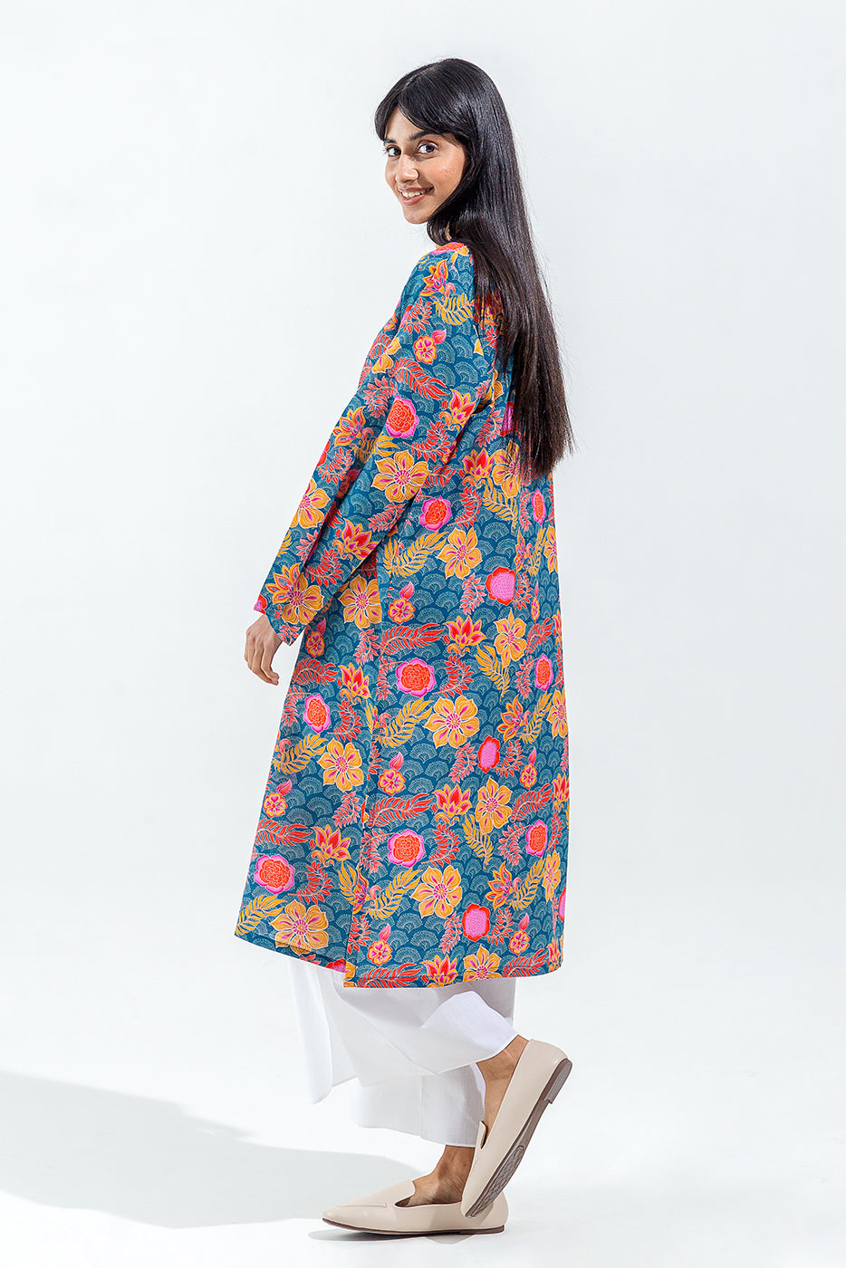 Printed Slub Khaddar Shirt (Pret)
