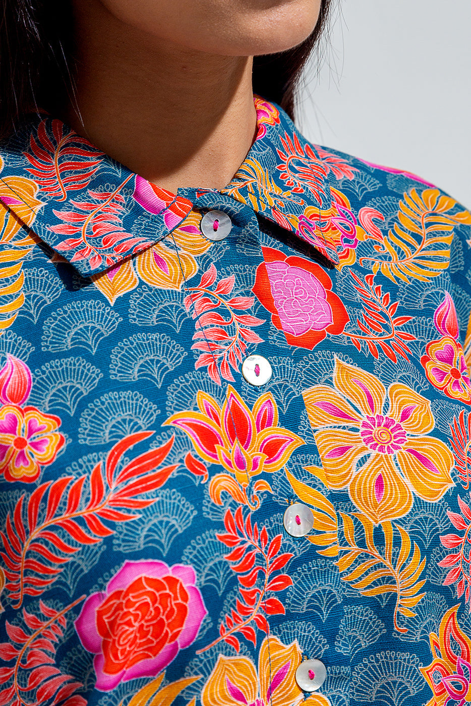 Printed Slub Khaddar Shirt (Pret)