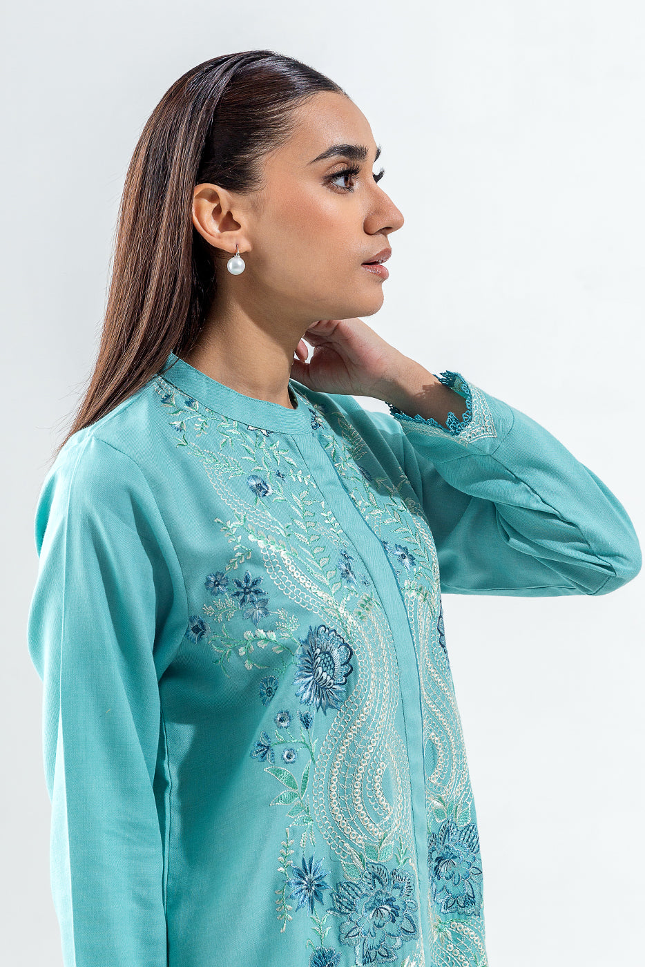 Plain Chiffon Dupatta with Trimmings
