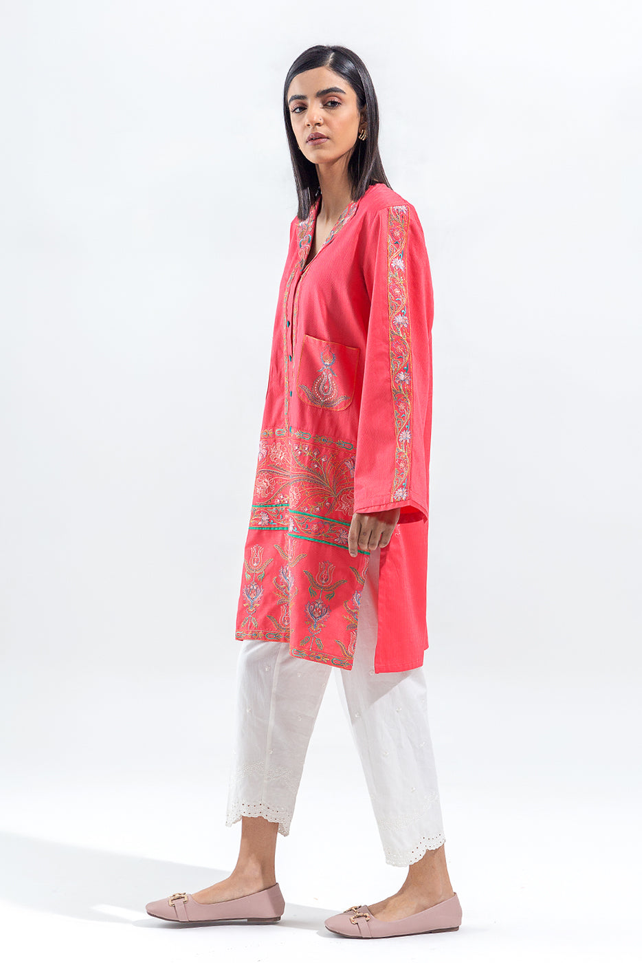 EMBROIDERED SELF JACQUARD SHIRT(PRET)