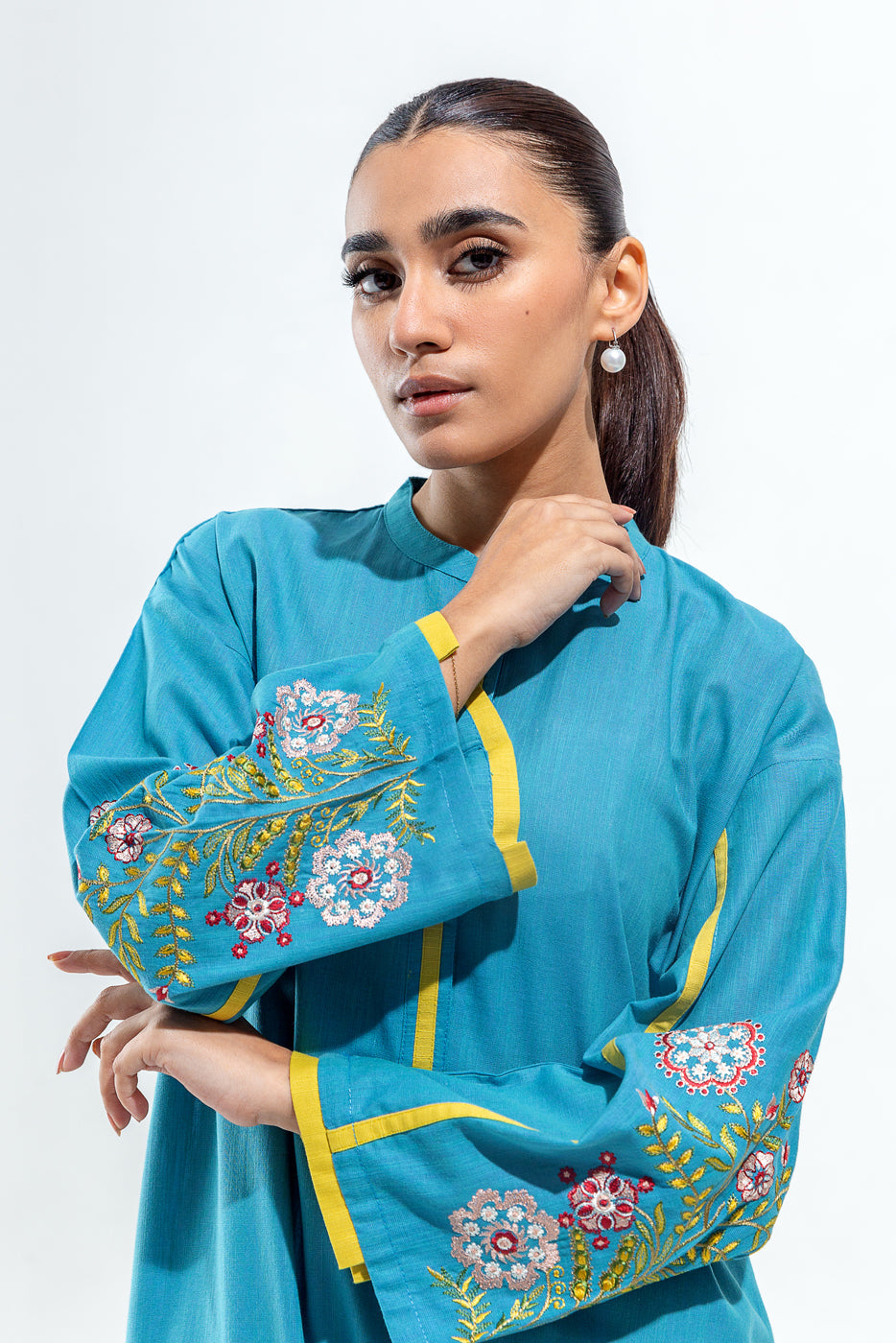 Plain Chiffon Dupatta with Trimmings