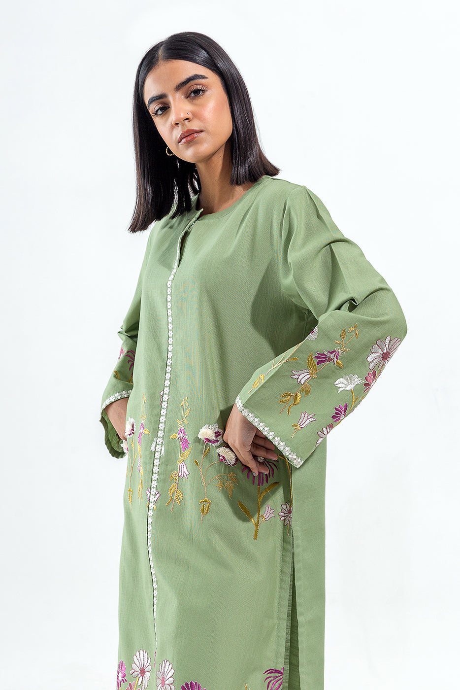 Embroidered Khaddar Shirt (Pret)