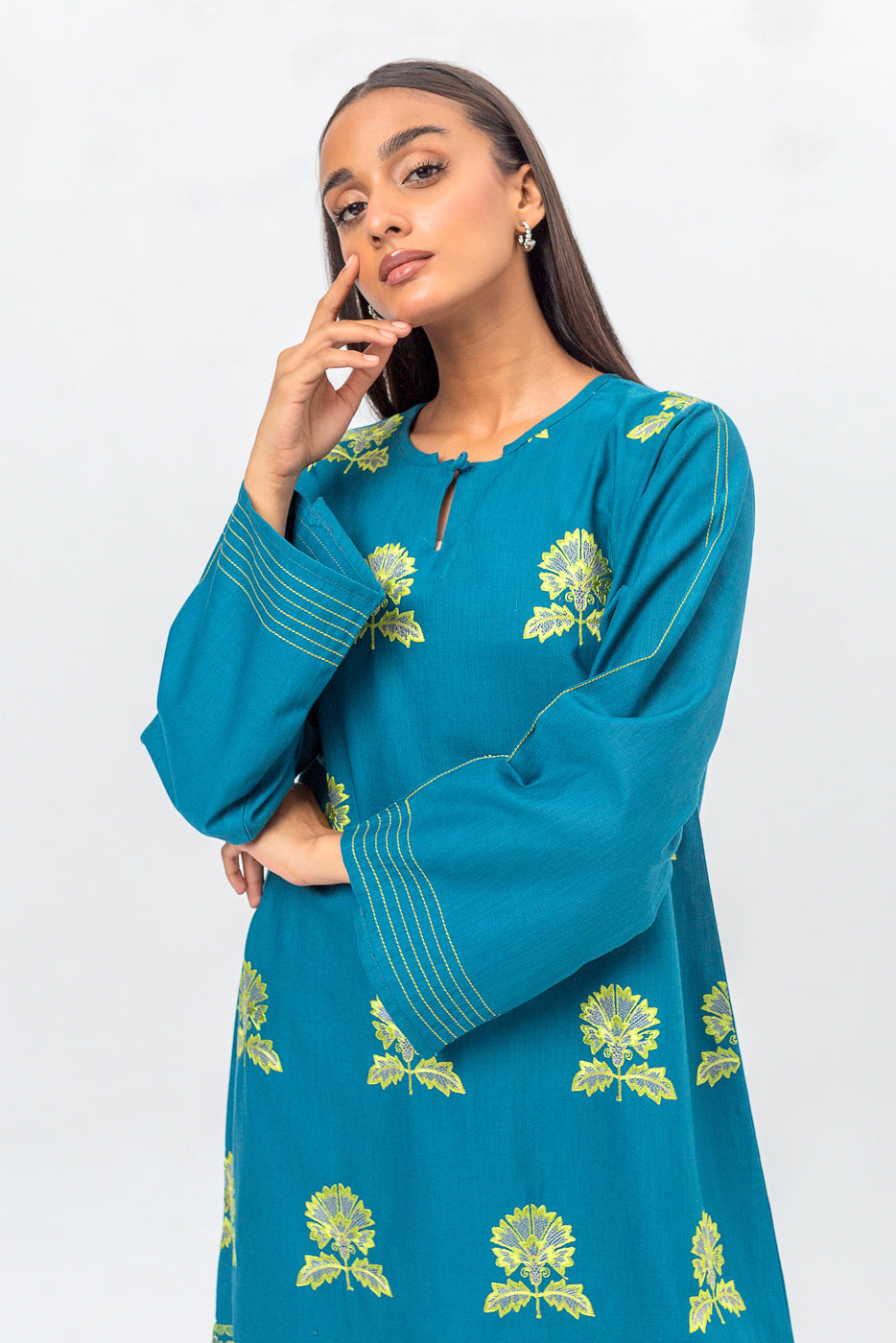 Embroidered Khaddar Shirt (Pret)