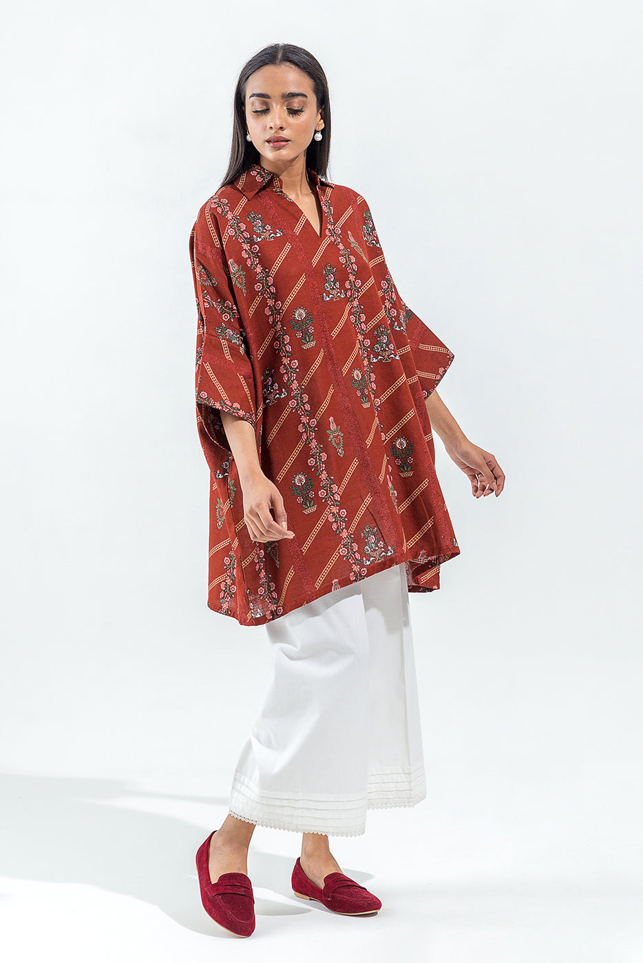 Printed Khaddar Shirt (Pret)