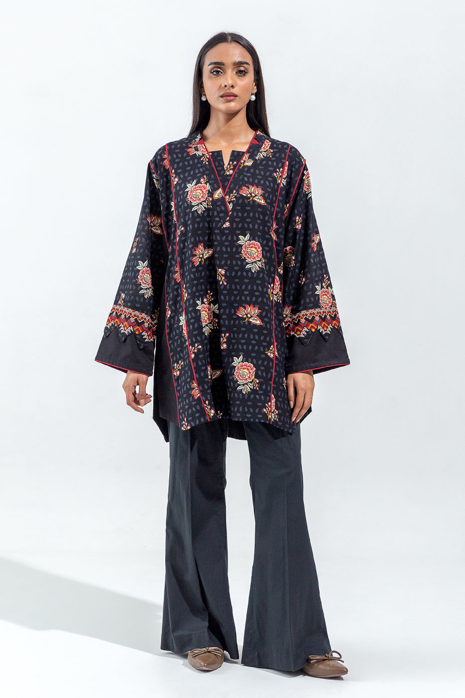Plain silk trousers