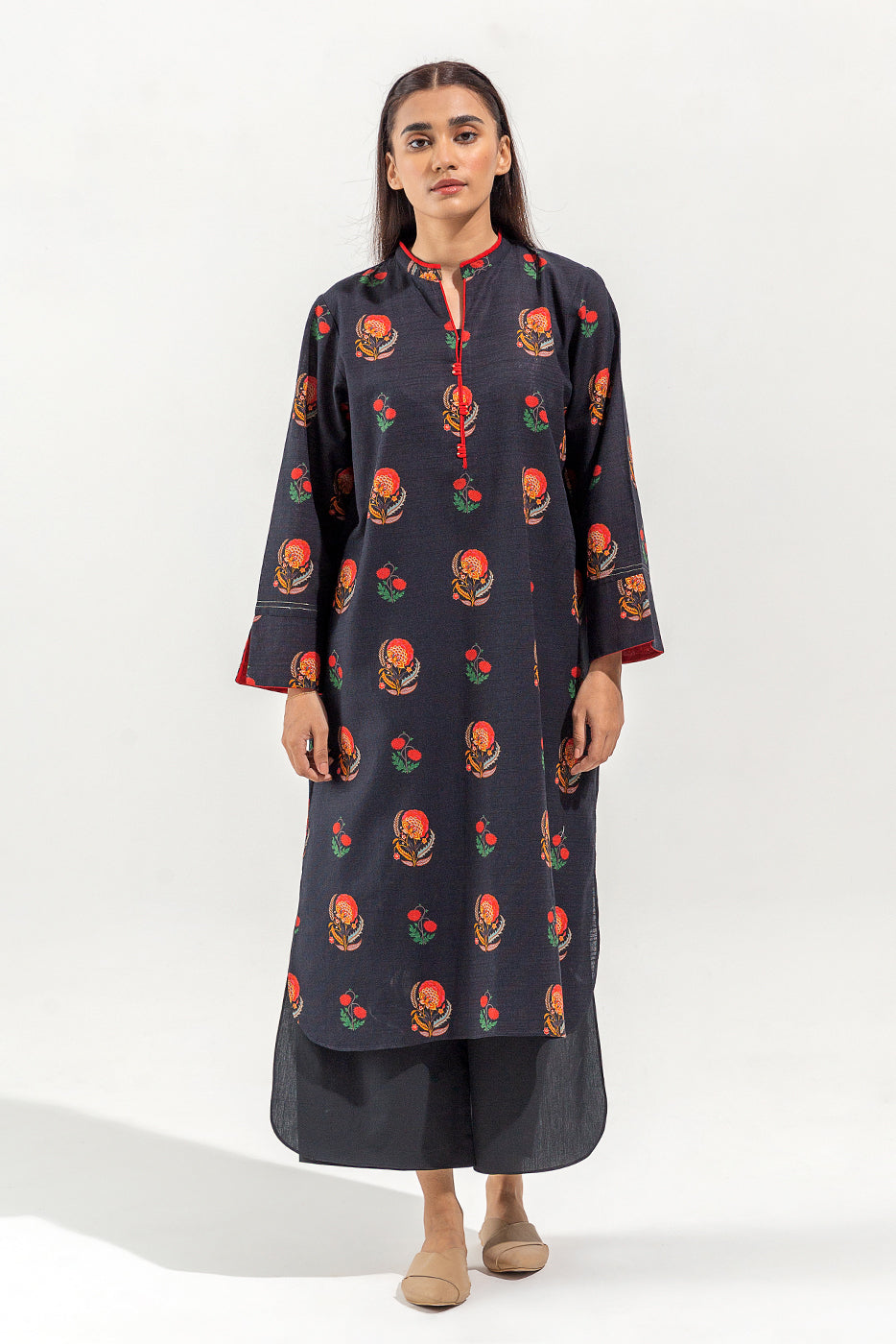 Printed Khaddar Shirt (Pret)