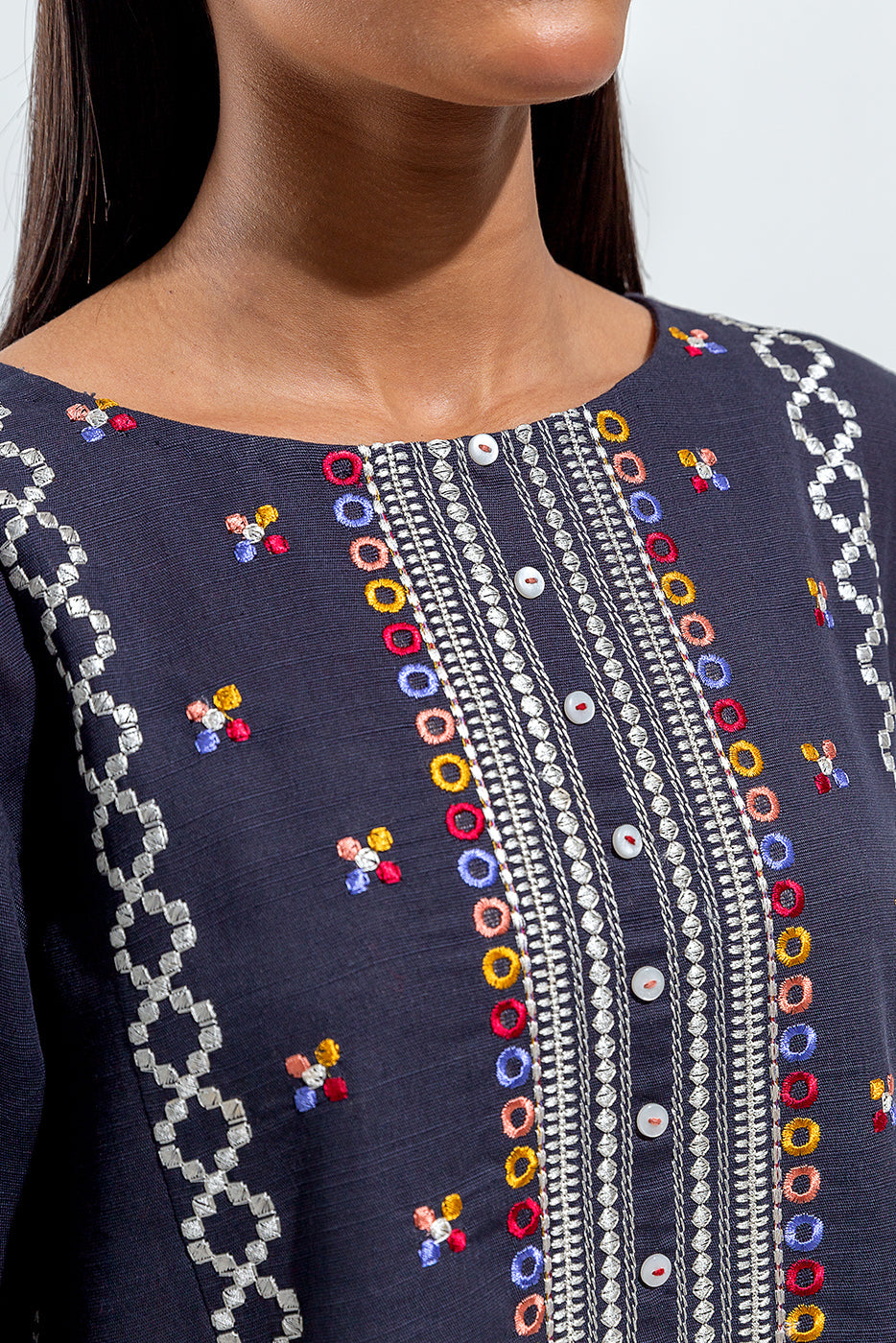 Embroidered Khaddar Shirt (Pret)