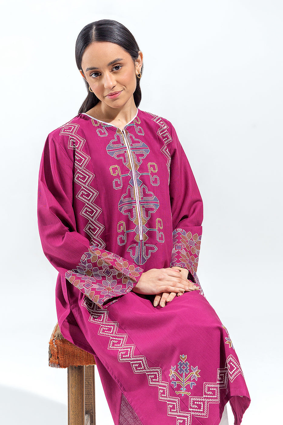 Embroidered Khaddar Shirt (Pret)