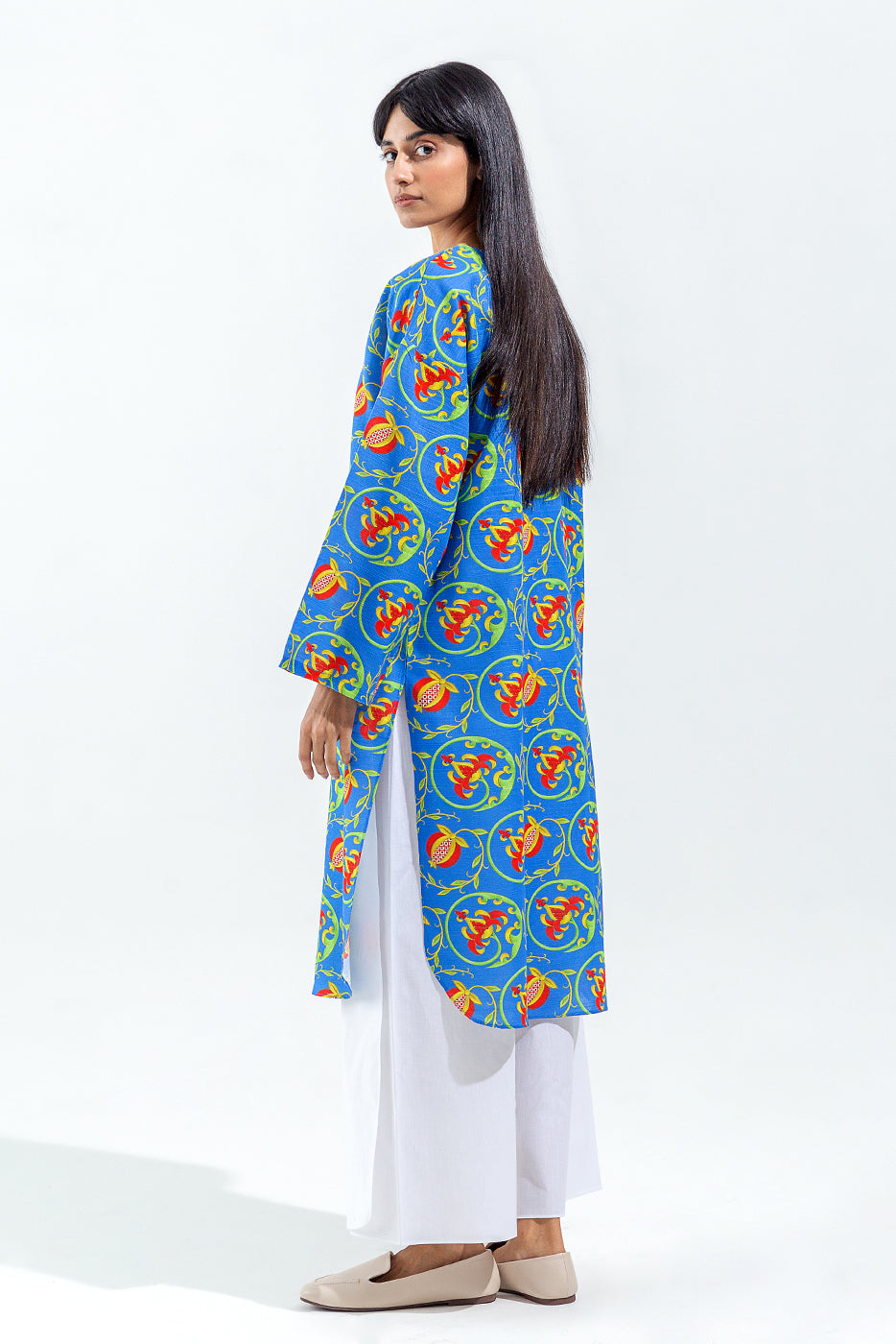 Printed Slub Khaddar Shirt (Pret)
