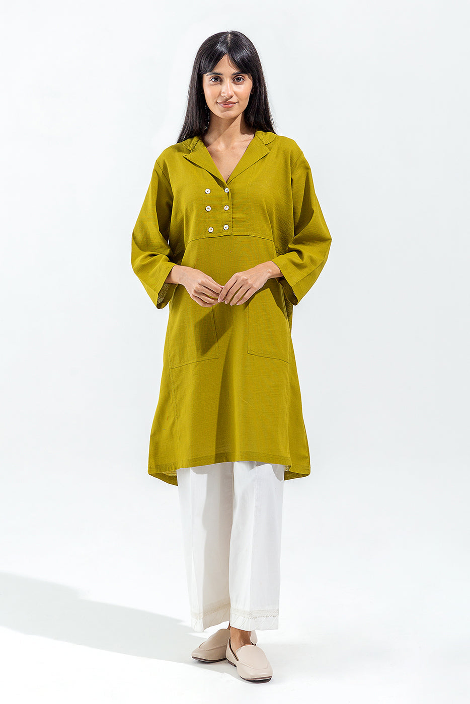Basic Slub Khaddar Shirt (Pret)