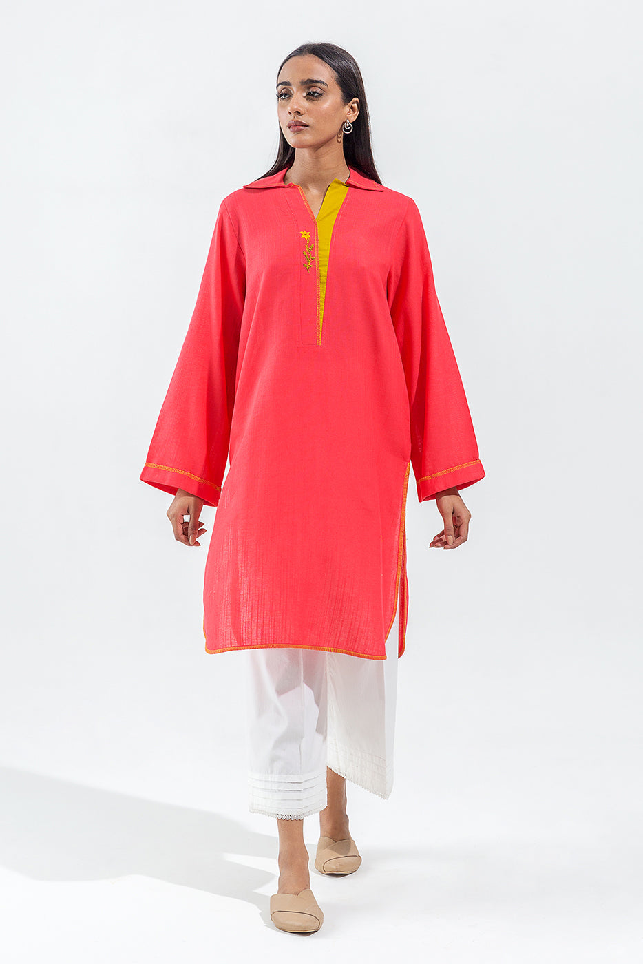Embroidered silk Trousers