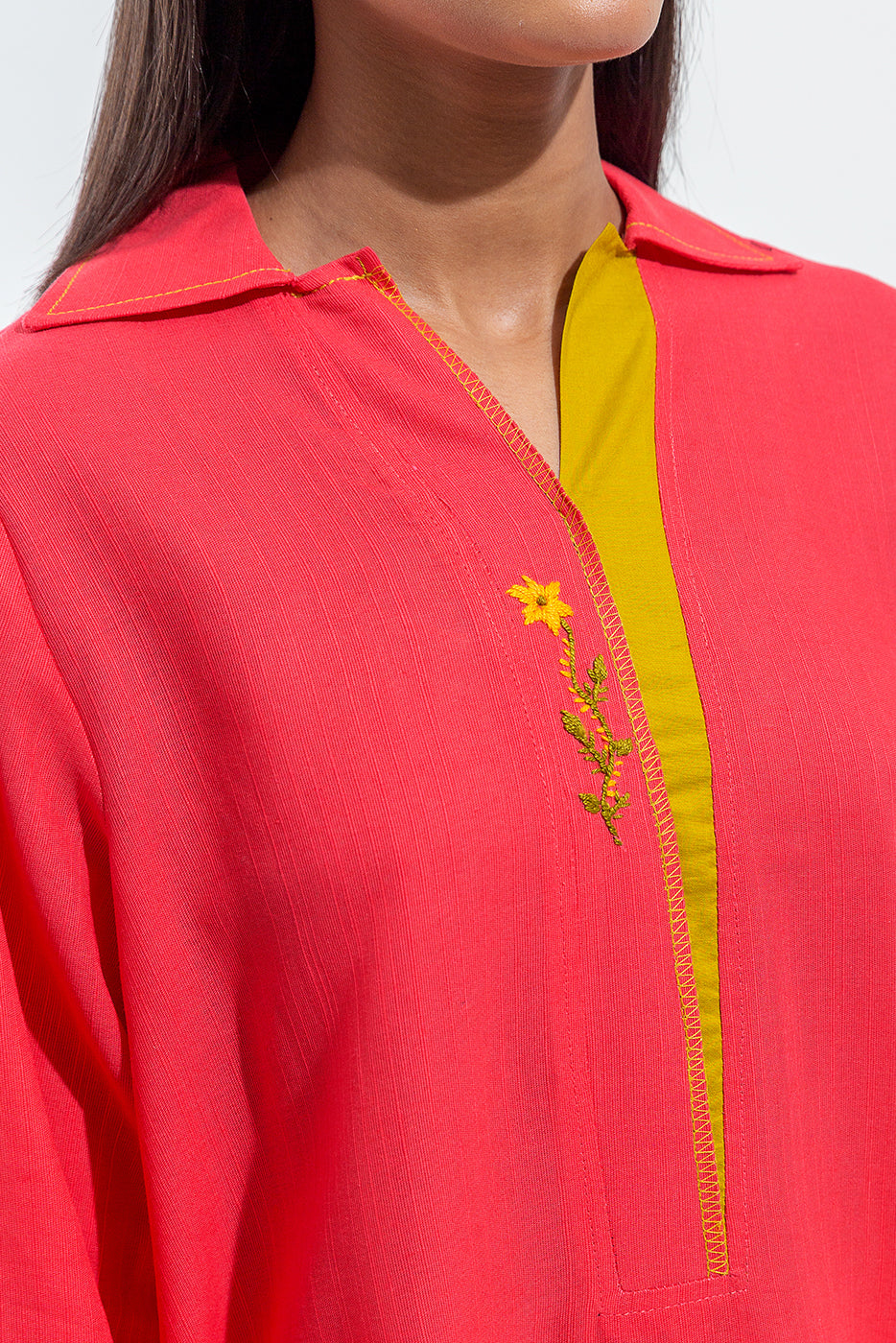 Embroidered silk Trousers