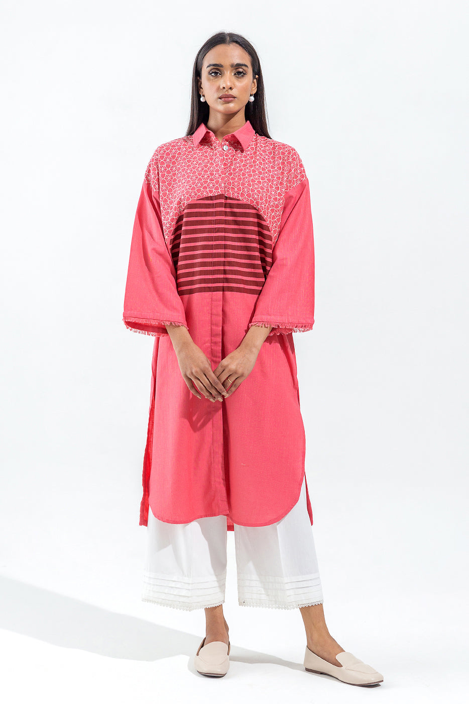 Embroidered Slub Khaddar Shirt (Pret)