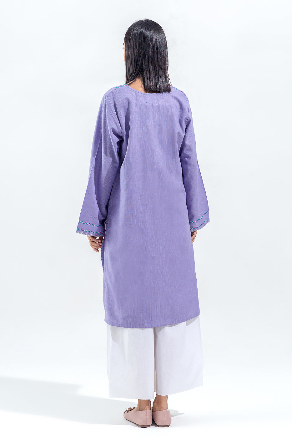 Embroidered Slub Khaddar Shirt(Pret)