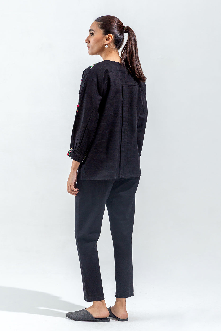 Embroidered Khaddar Jacquard Shirt (Pret)