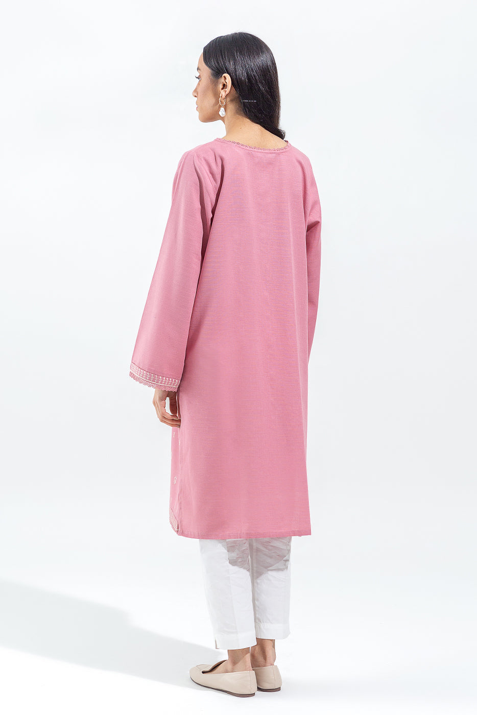 Embroidered Slub Khaddar Shirt (Pret)