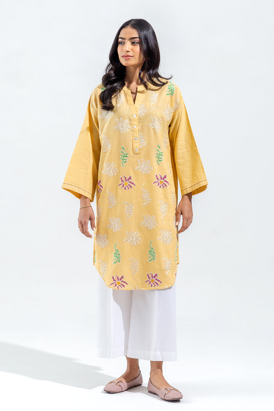 Embroidered Silk Trousers(As Shown)