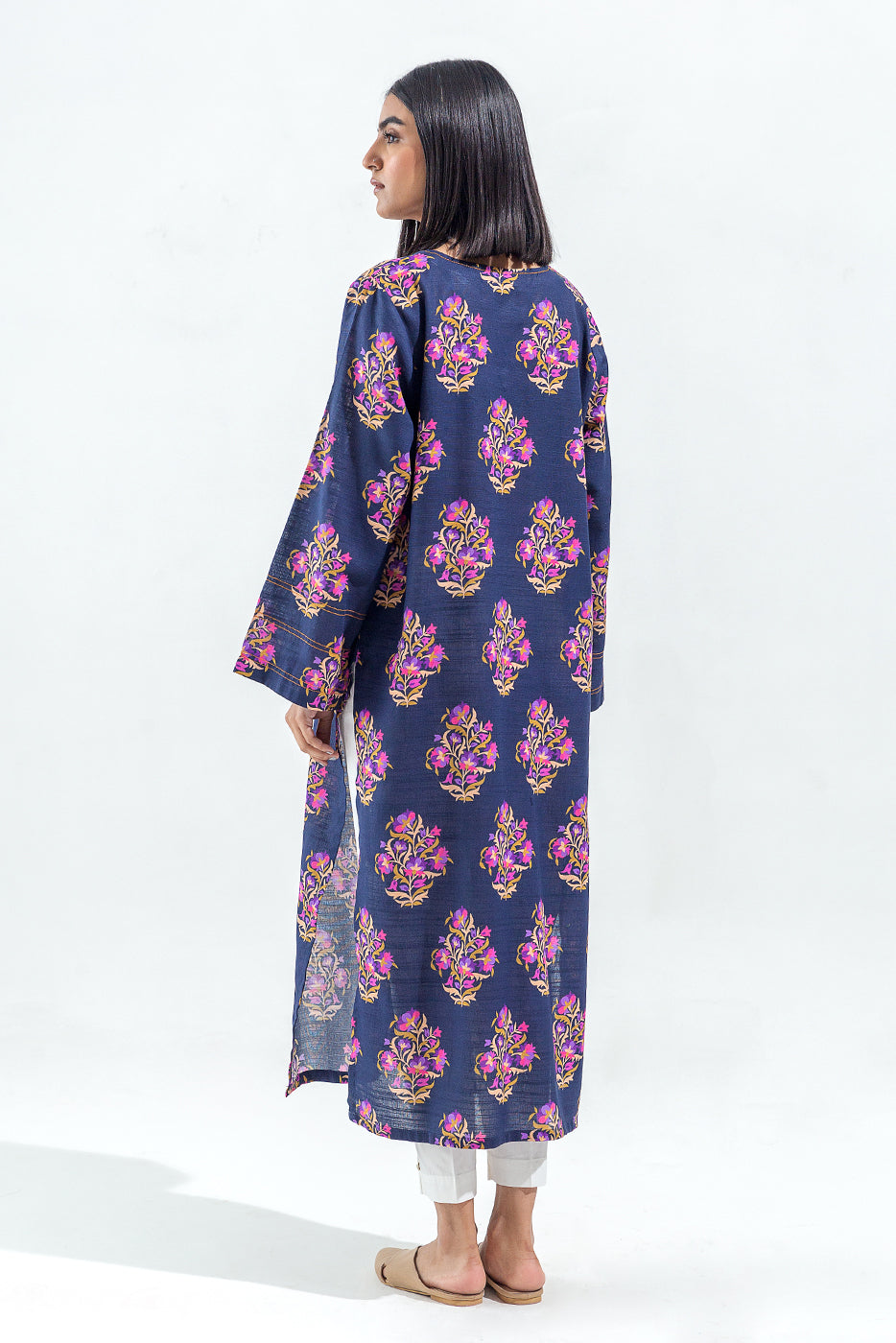 Printed Slub Khaddar Shirt (Pret)