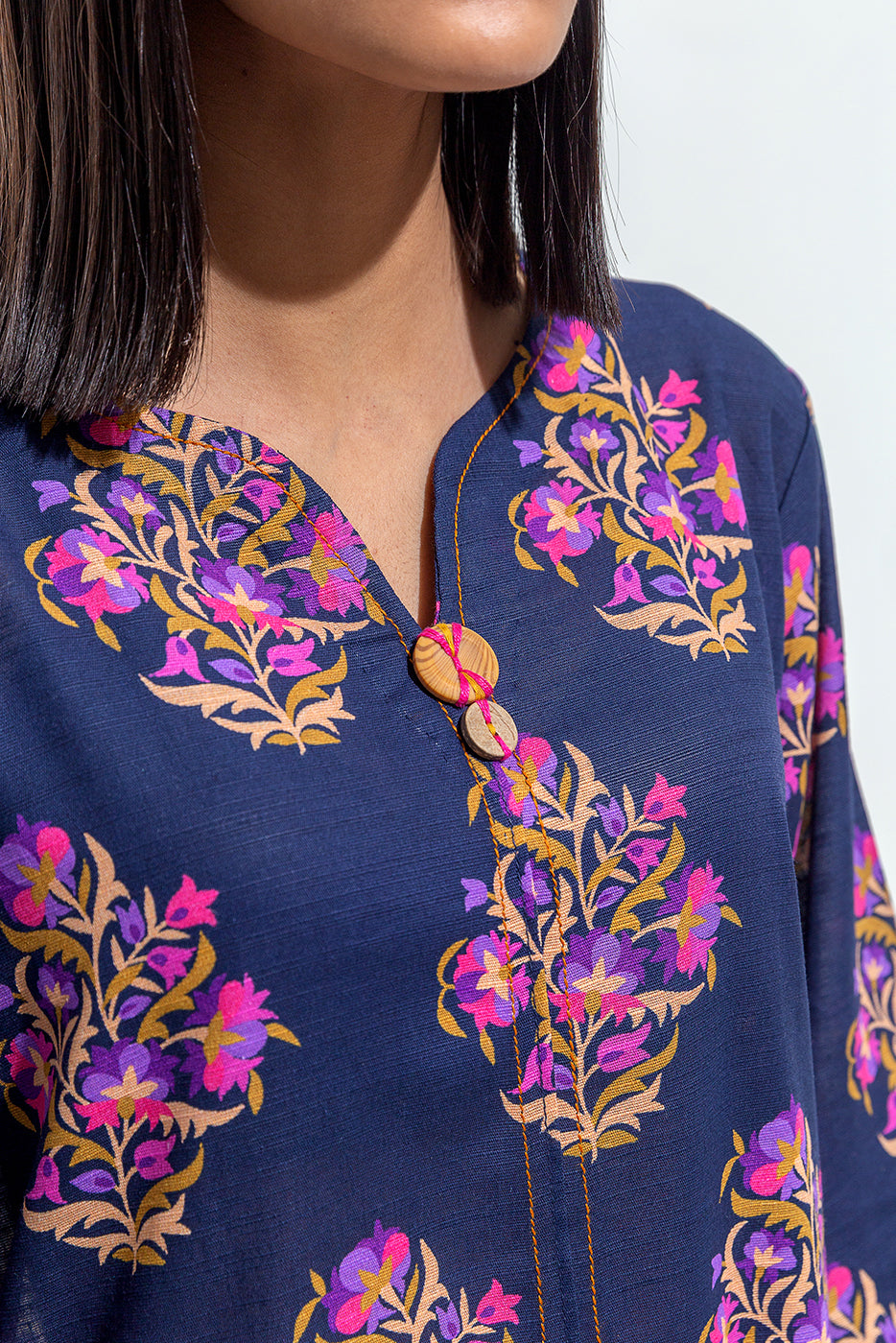 Printed Slub Khaddar Shirt (Pret)