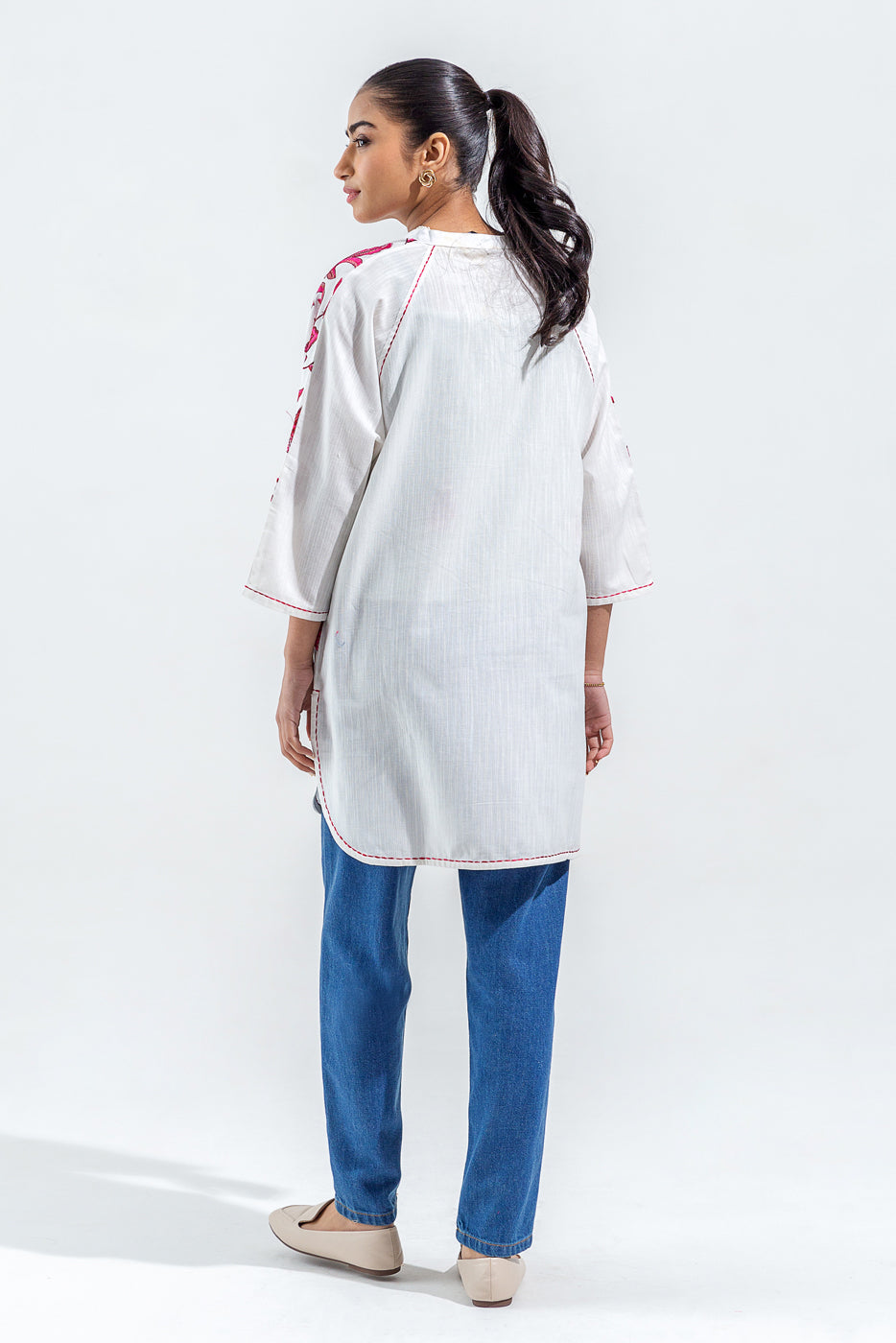 Embroidered Slub Khaddar Shirt (Pret)
