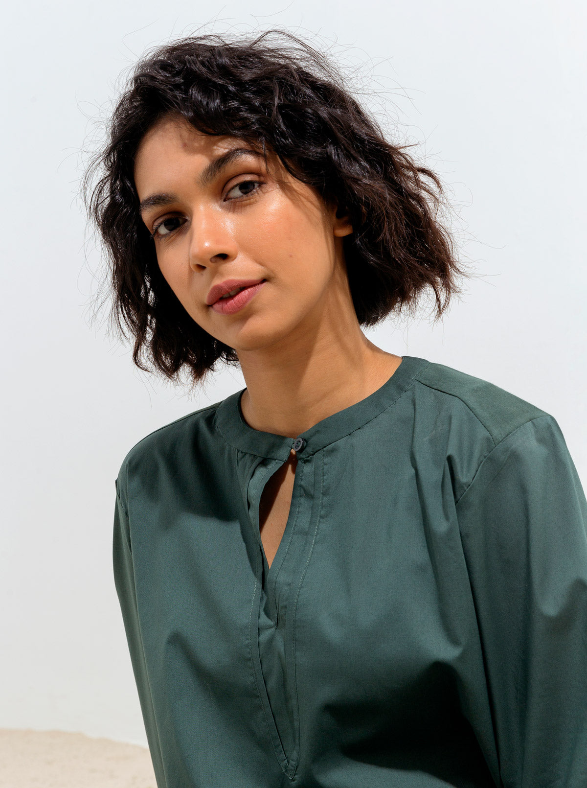 Green Double Slit Top