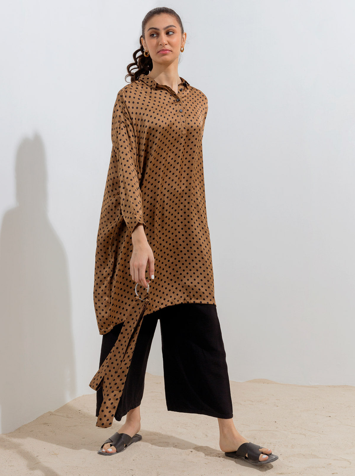 Hazel Brown Long Belt Tunic