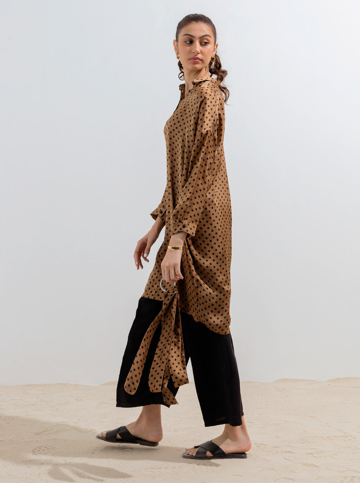 Hazel Brown Long Belt Tunic